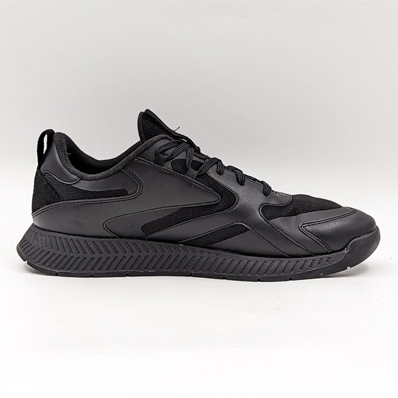 BOSS Men Panelle low-top Black Leather Athletic Lace up sneakers sz 11US EUR 44 - Picture 10 of 11